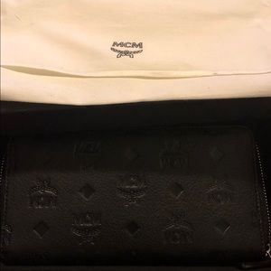 MCM Klara Zip Around Wallet in Monogram Leather